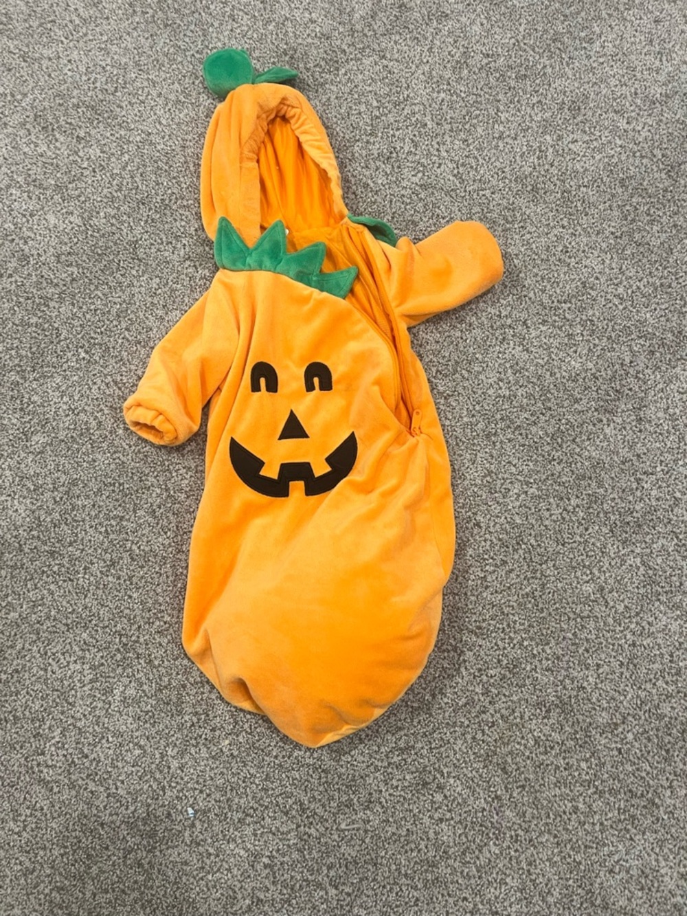 Orange Pumpkin Hooded Kids Costume Sleeper 0-6 mo